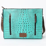 American Darling Messenger Crocodile Embossed Genuine Leather Western Women Bag Handbag Purse | Cute