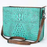 American Darling Messenger Crocodile Embossed Genuine Leather Western Women Bag Handbag Purse | Cute