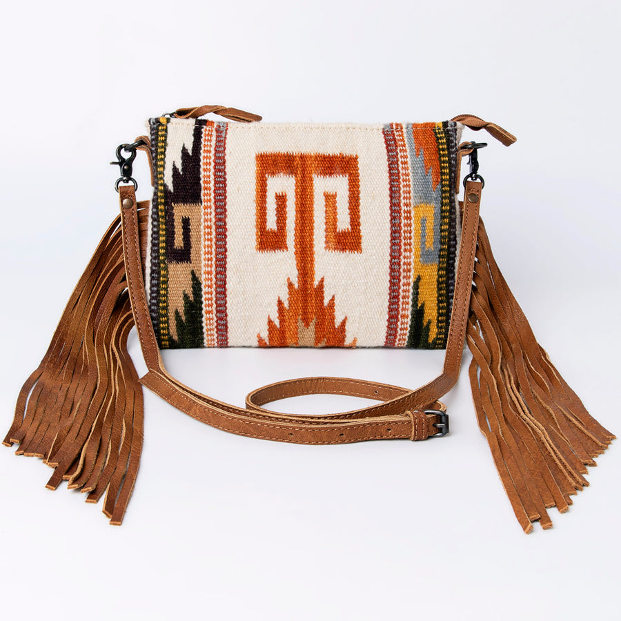 American Darling CrossBody Bag Saddle Blanket Fabric Genuine Leather Western Women Handbag Purse | for Cute Travel