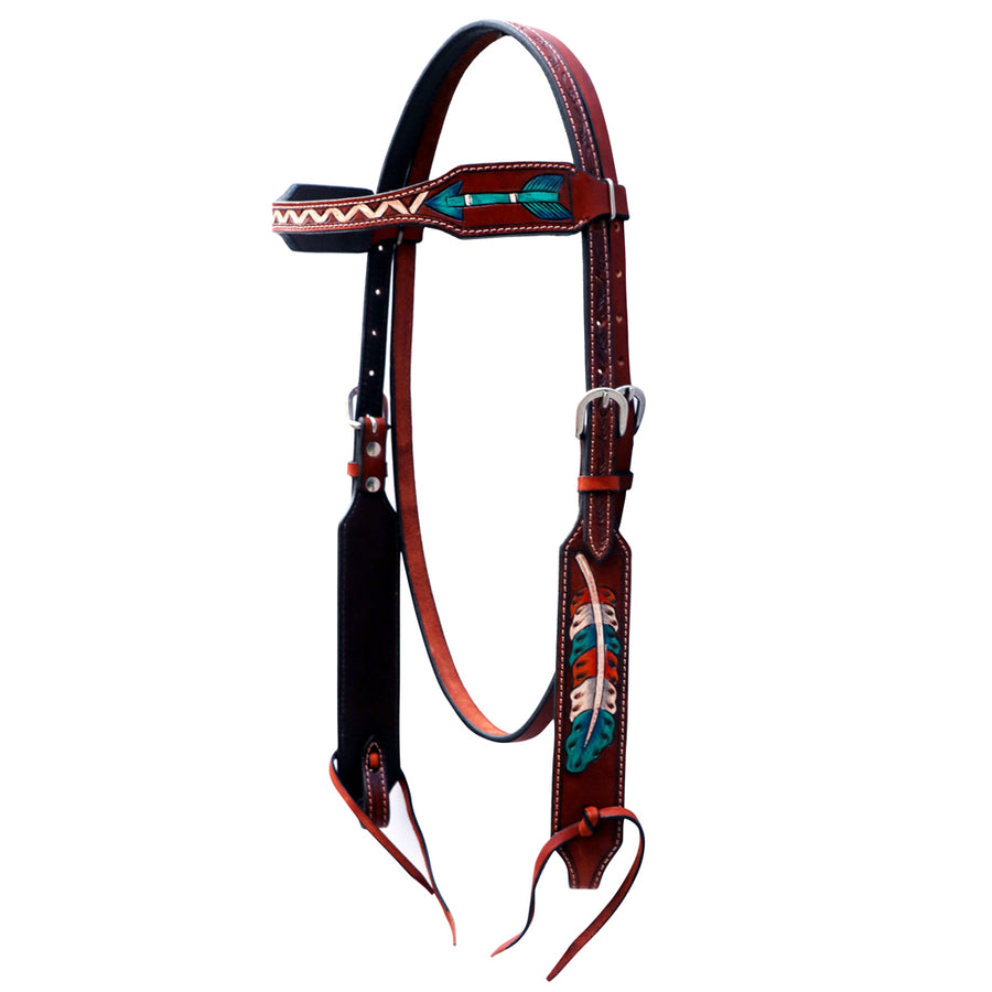 Bar H Equine Genuine Western American Leather Horse Headstall - Uhorse