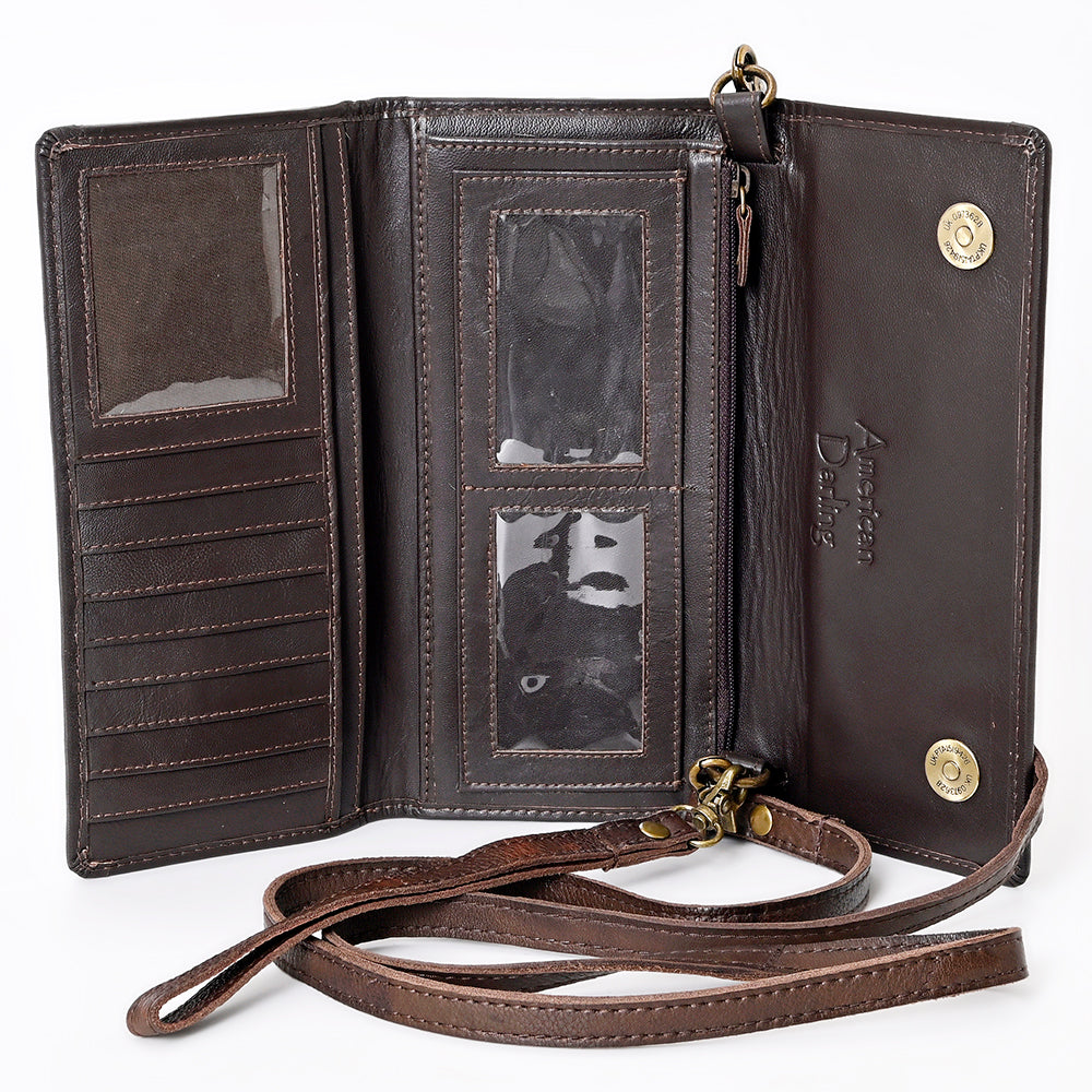 American Darling Wallet Hair on Genuine Leather Western Women Bag | Handbag Purse Wristlet Travel Clutch