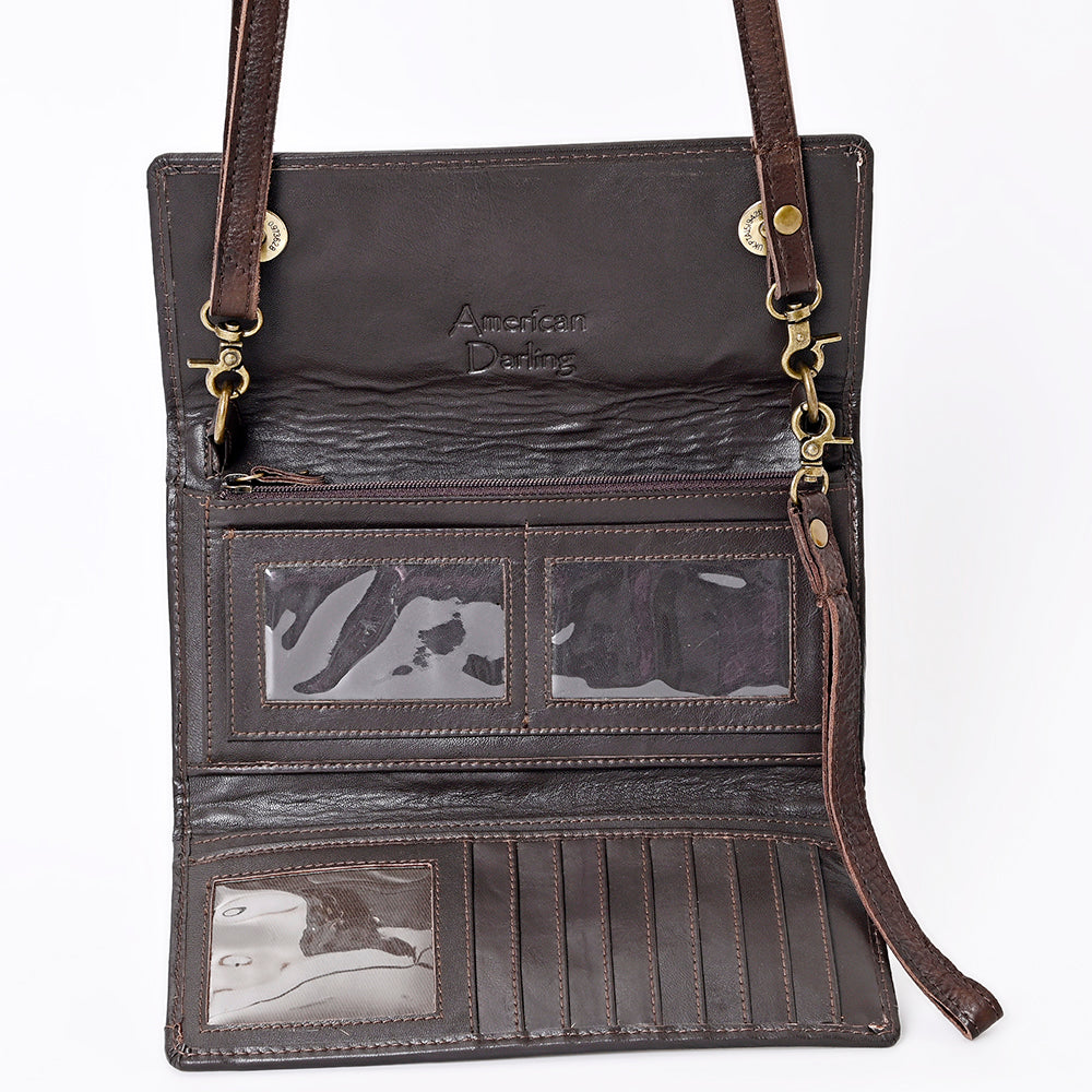 American Darling Wallet Hair on Genuine Leather Western Women Bag | Handbag Purse Wristlet Travel Clutch
