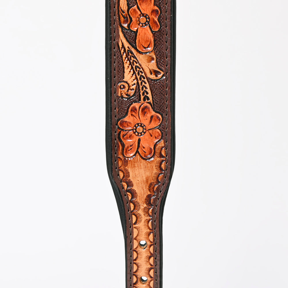 HILASON Western Genuine Leather Heavy Duty Dog Collar Floral Tooled