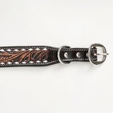 HILASON Western Genuine Leather Heavy Duty Dog Collar Floral Tooled