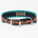 HILASON Western Genuine Leather Heavy Duty Hand Painted Dog Collar