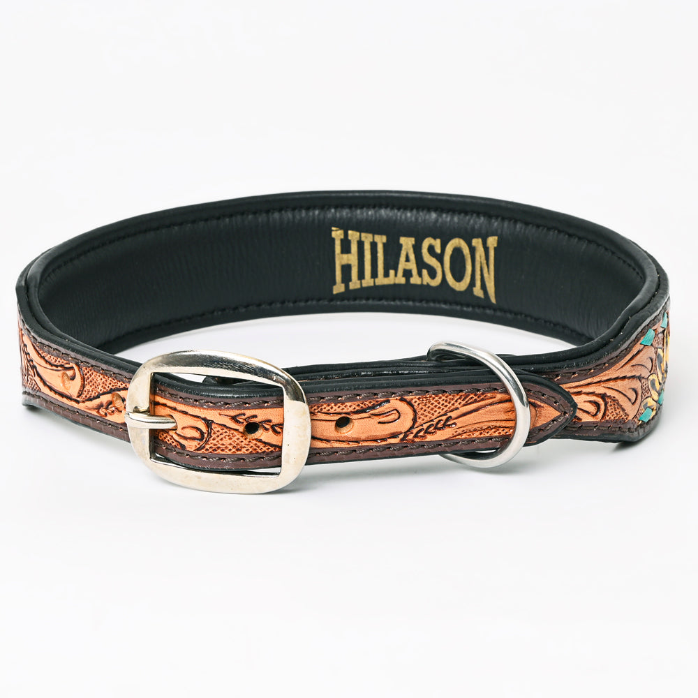 HILASON Western Genuine Leather Heavy Duty Hand Painted Dog Collar