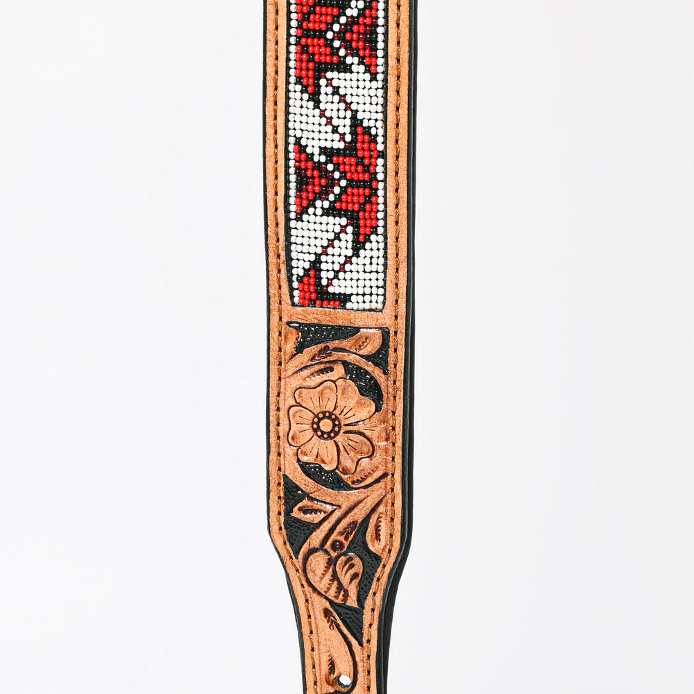 HILASON Western Style Beaded American Leather Pet Dog Collar
