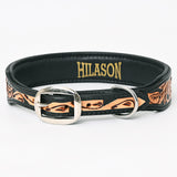 HILASON Western Style Beaded American Leather Pet Dog Collar