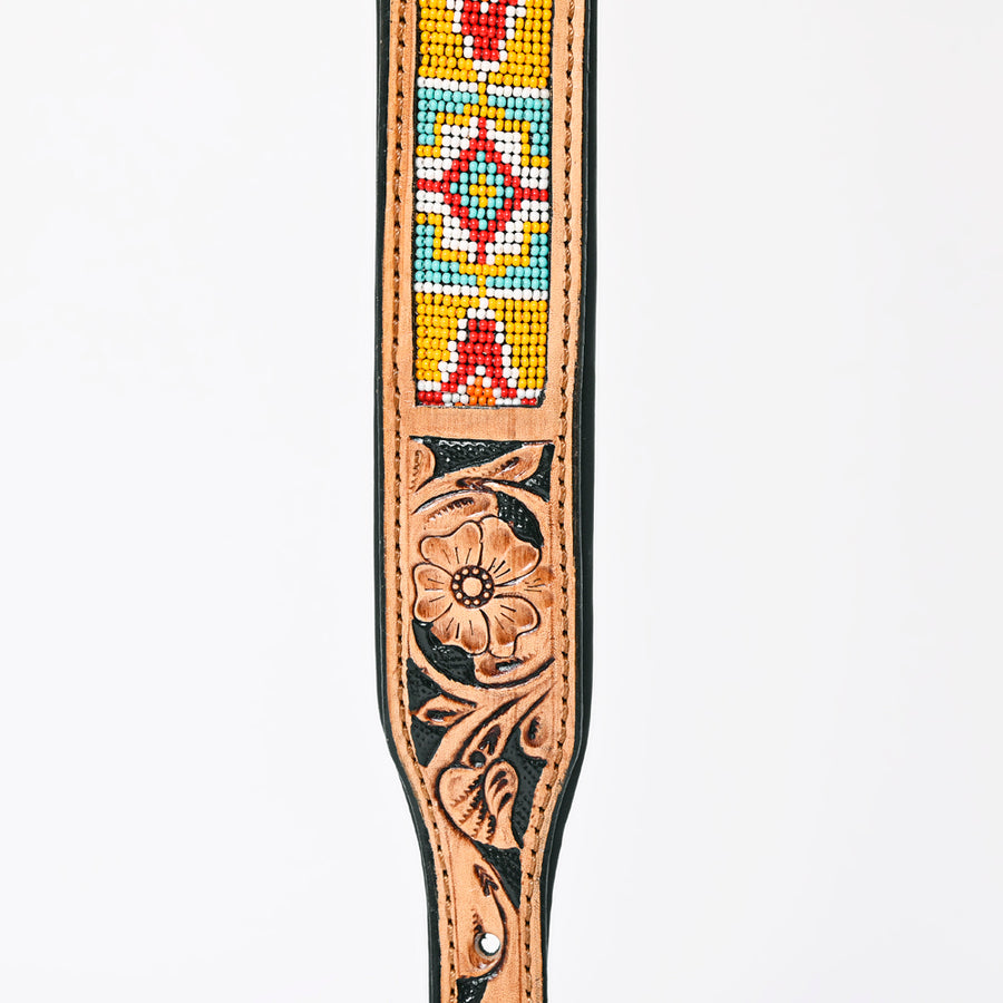 HILASON Western Style Beaded American Leather Pet Dog Collar