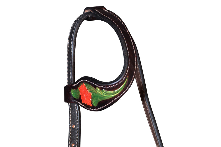 COMFYTACK Western Horse Hand Painted Headstall Breast Collar Tack Genuine Leather