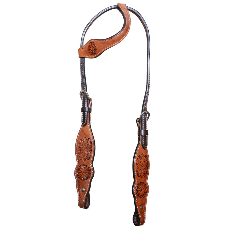 COMFYTACK Western Horse Hand Tooled Genuine Leather Headstall Tan - Uhorse