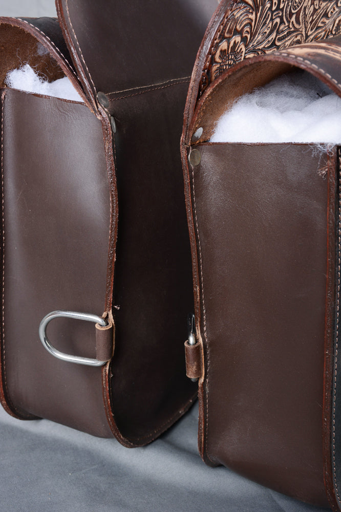 HILASON Soft Leather Horse Saddle Bag Dark Brown | Equestrian Western Adjustable Closure