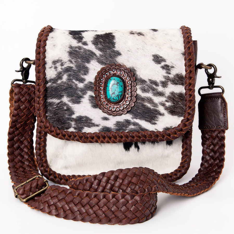 American Darling Cross body Bag Western Genuine Leather Handcrafted Purse with Braided Detail and YKK Zipper