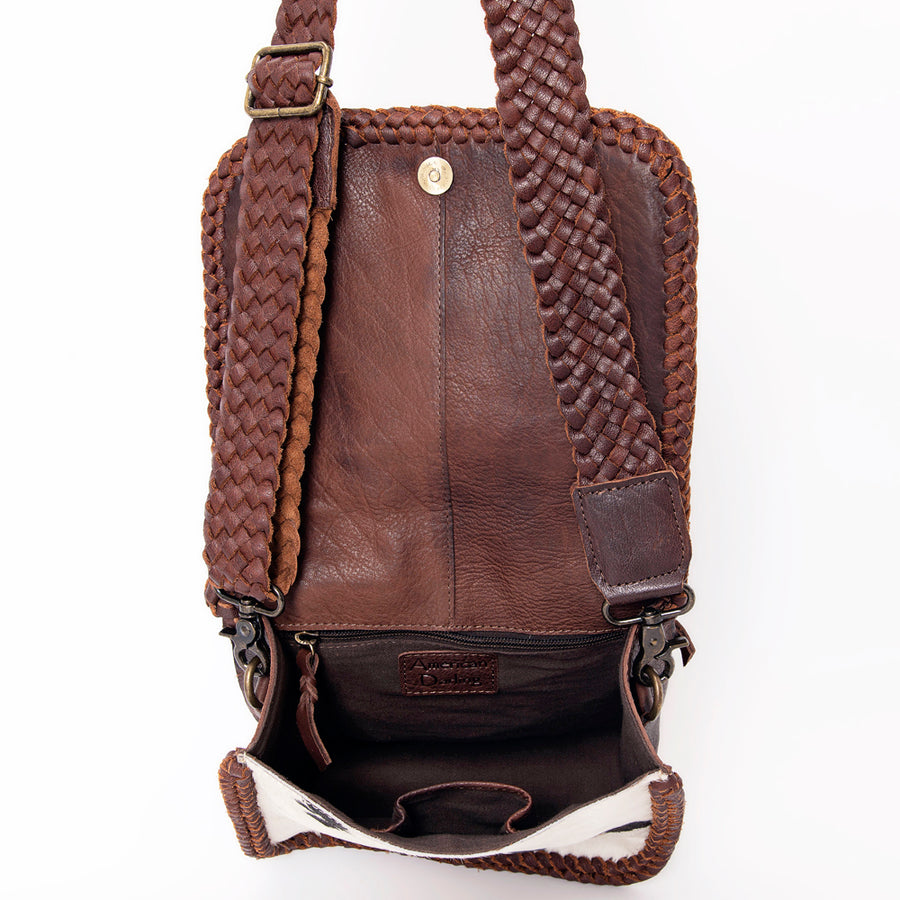 American Darling Cross body Bag Western Genuine Leather Handcrafted Purse with Braided Detail and YKK Zipper