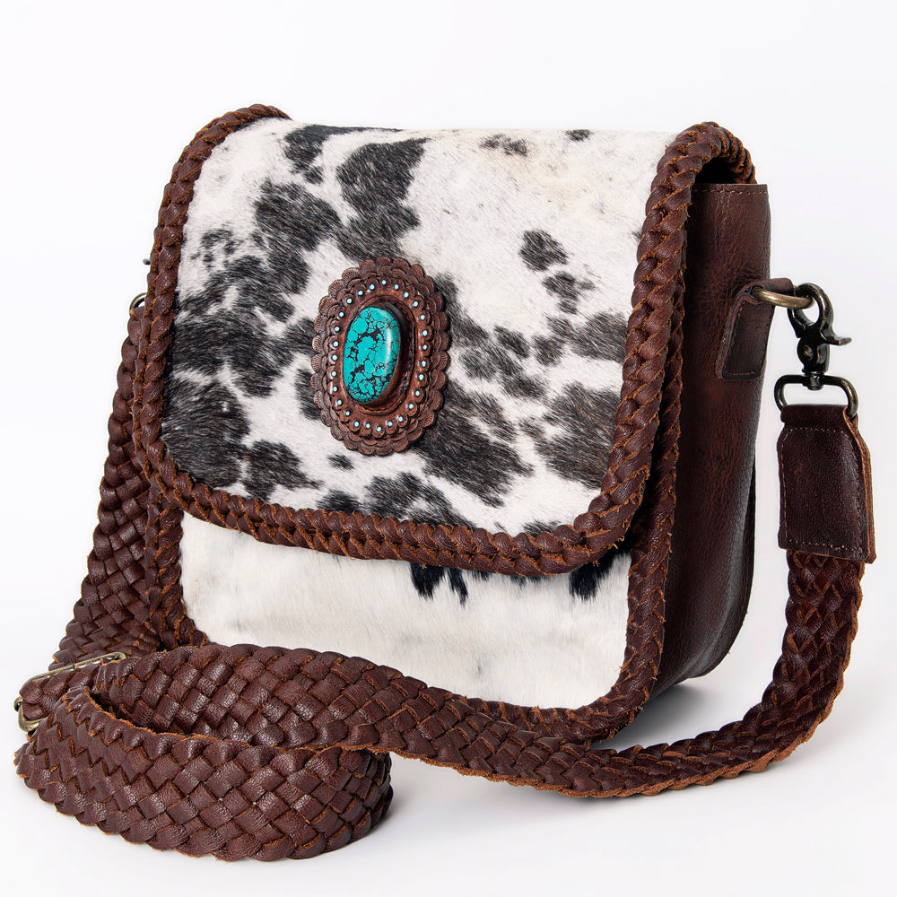 American Darling Cross Body Hair On Full Grain Genuine Leather Western Women Bag Handbag Purse | Cute