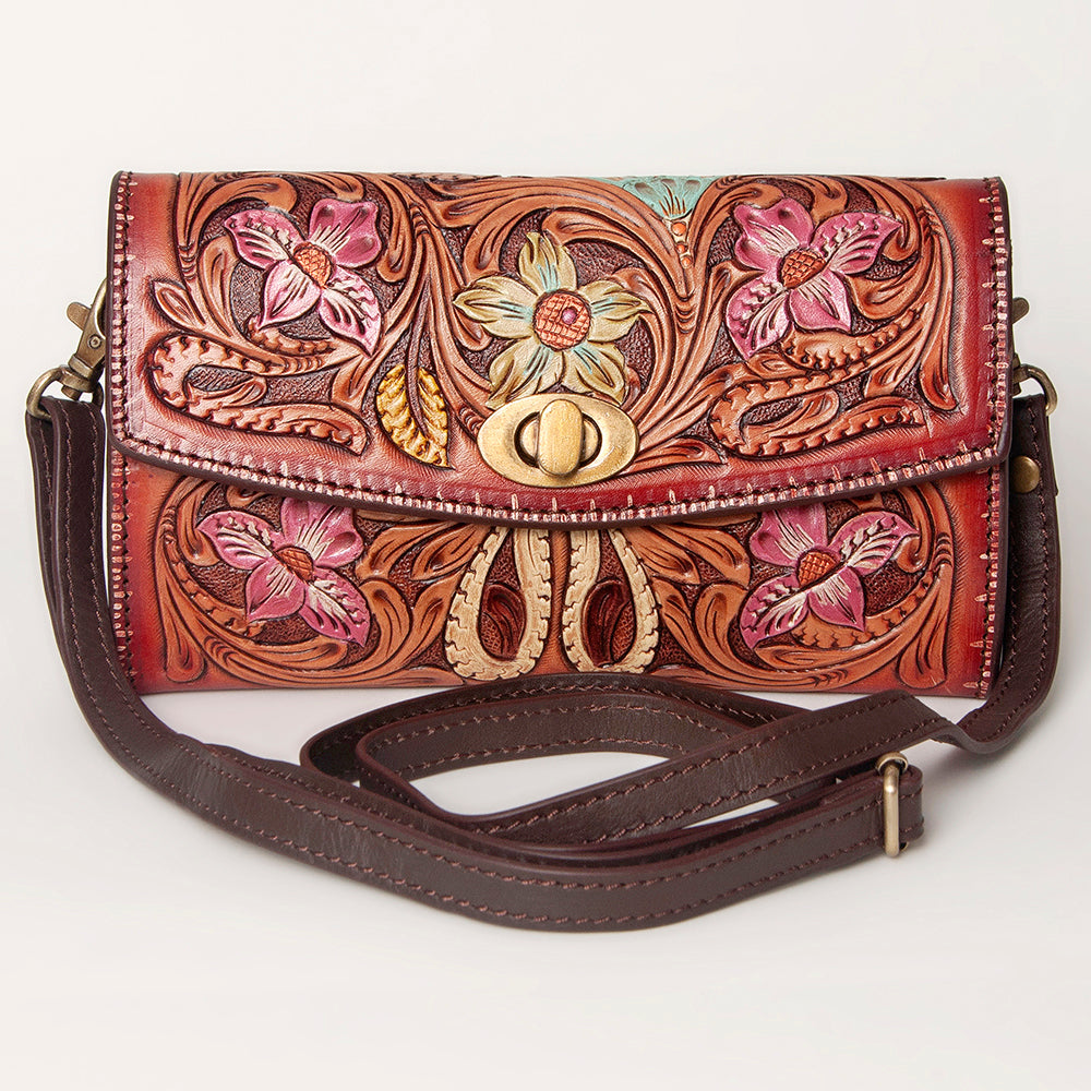 American Darling Wallet Hand Tooled Genuine Leather Women Bag Western Handbag Purse |