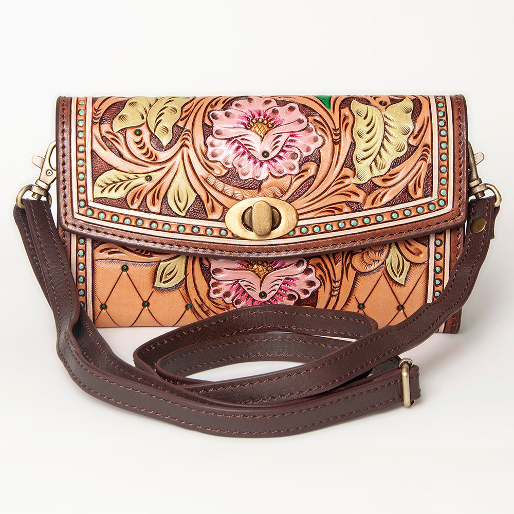American Darling Wallet Hand Tooled Genuine Leather Women Bag Western Handbag Purse |