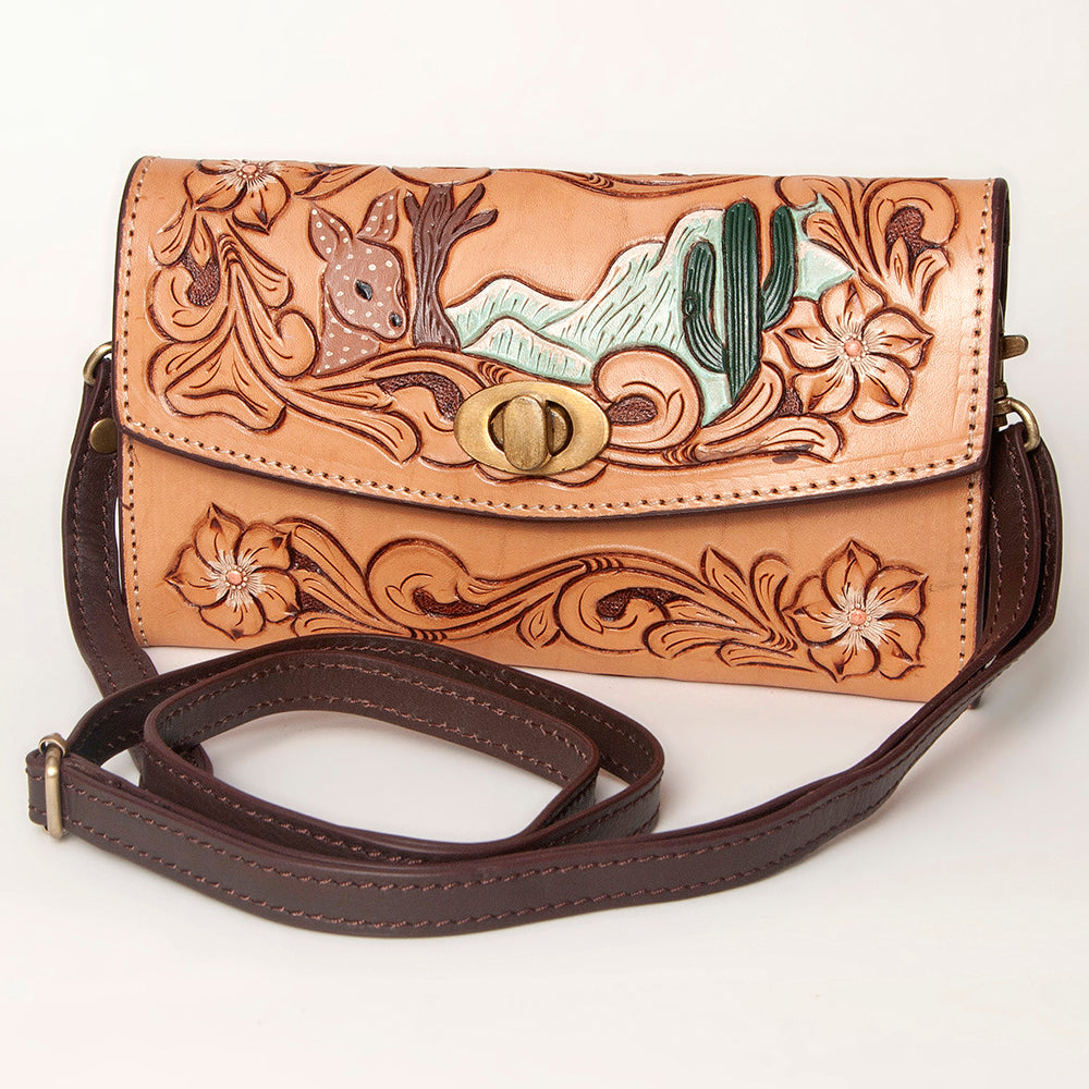 American Darling Wallet Hand Tooled Genuine Leather Women Bag Western Handbag Purse |
