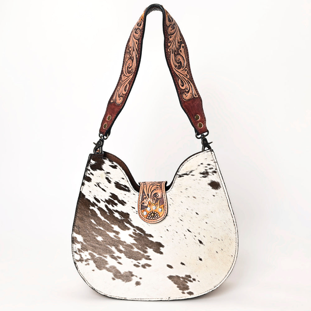 American Darling Hobo Hand Tooled Hair-On Genuine Leather women bag western handbag purse