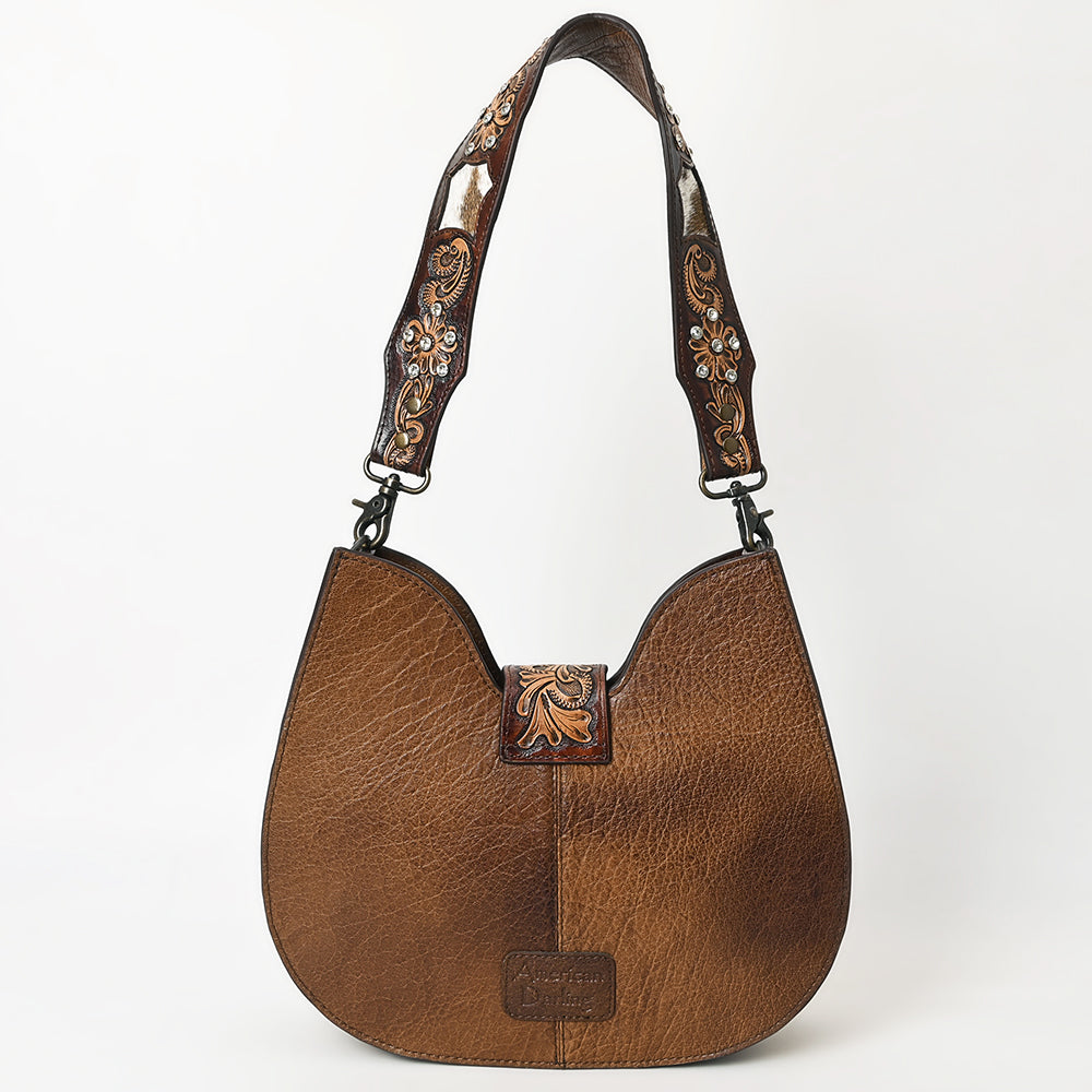 American Darling Hobo Hand Tooled Hair-On Genuine Leather women bag western handbag purse