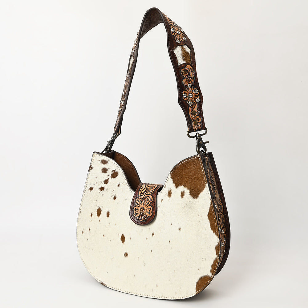 American Darling Hobo Hand Tooled Hair-On Genuine Leather women bag western handbag purse