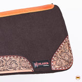 32" X 30" Hilason Horse Saddle PAD Western Contoured Wool Felt Moisture Wicking Brown