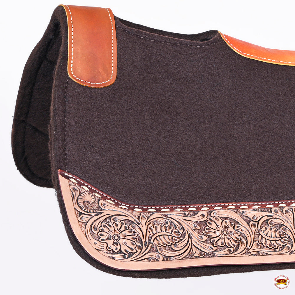 32" X 30" Hilason Horse Saddle PAD Western Contoured Wool Felt Moisture Wicking Brown