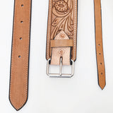 Comfytack Horse Saddle Flank Cinch Girth Handtooled Leather W/ Billets Antique Tan