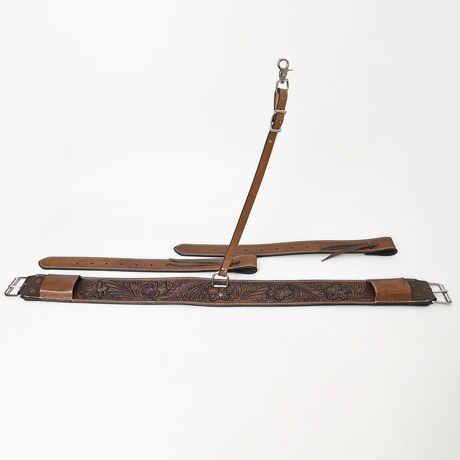 HILASON Horse Western Carved Leather Rear Flank Back Cinch Girth Saddle Billets Comfytack | Billet Strap