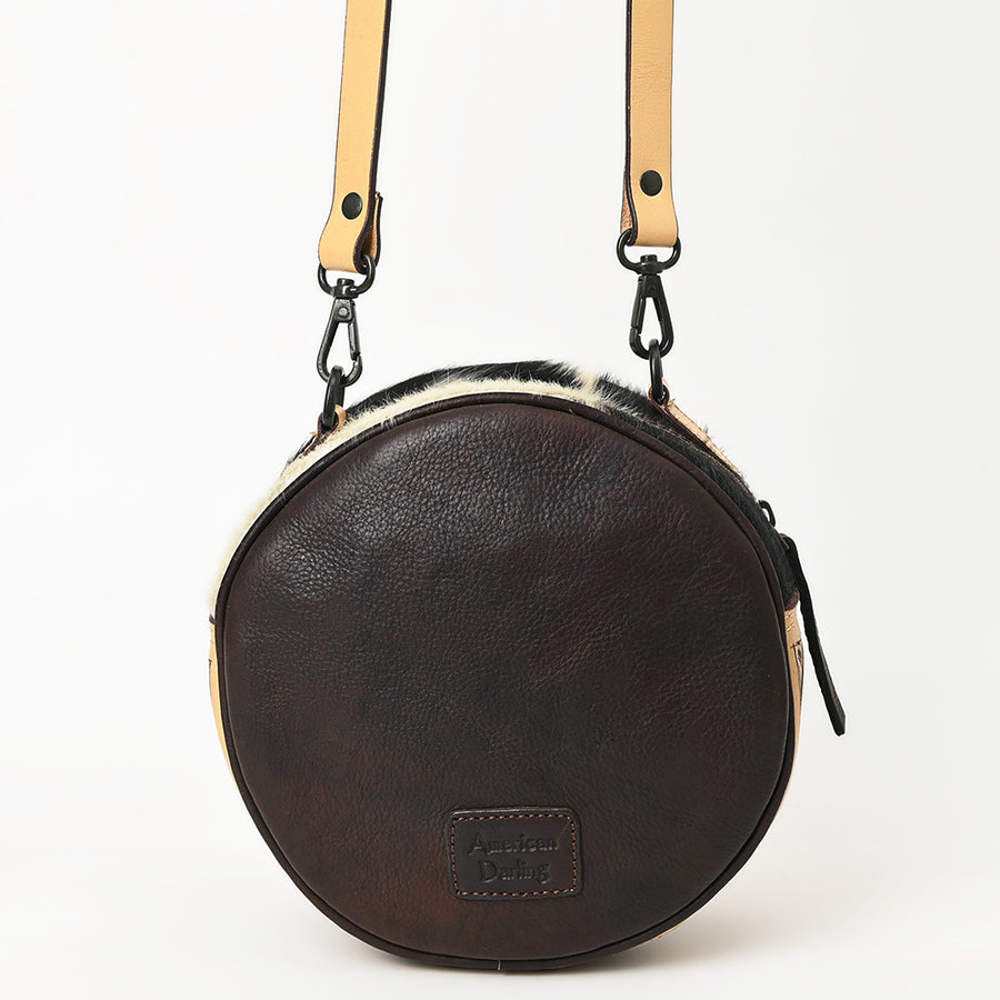 American Darling Canteen Bag Hand Tooled Hair on Genuine Leather Western Women | Handbag Purse