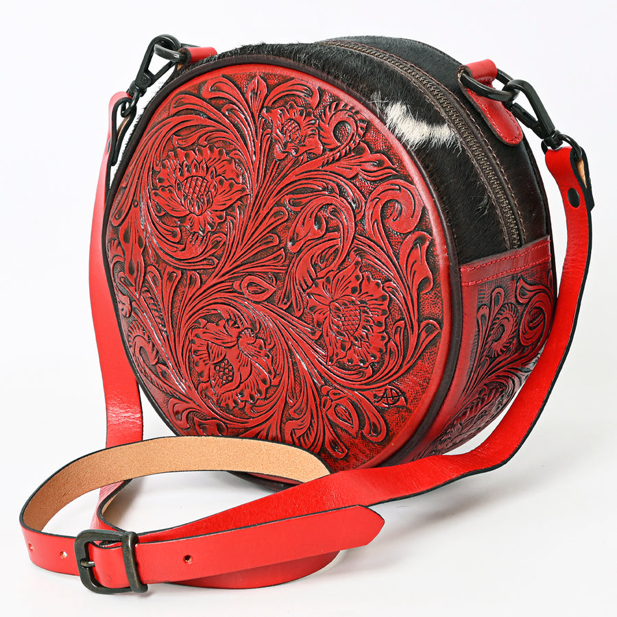 American Darling Canteen Bag Hand Tooled Hair on Genuine Leather Western Women | Handbag Purse - Uhorse
