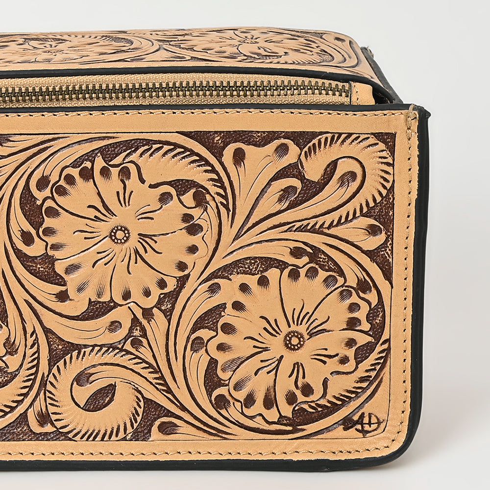 American Darling Toiletry Hand Tooled Genuine Leather Western Women Bag | Handbag Purse