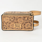 American Darling Toiletry Hand Tooled Genuine Leather Western Women Bag | Handbag Purse