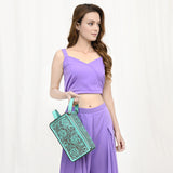 American Darling Toiletry Hand Tooled Genuine Leather Western Women Bag | Handbag Purse