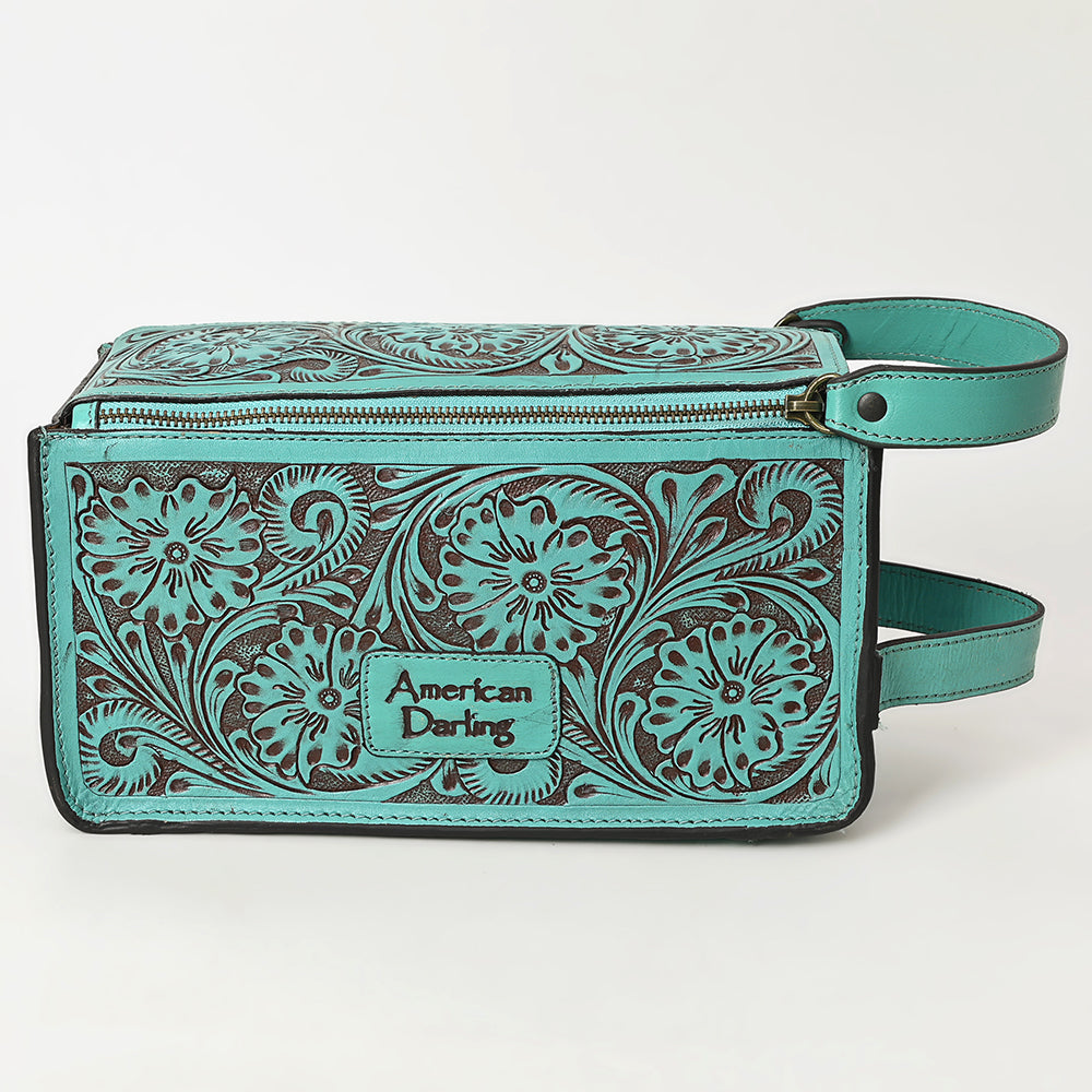 American Darling Toiletry Hand Tooled Genuine Leather Western Women Bag | Handbag Purse
