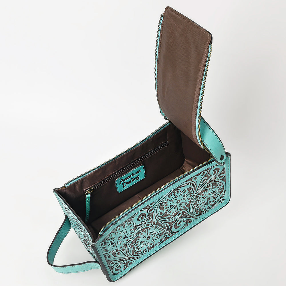 American Darling Toiletry Hand Tooled Genuine Leather Western Women Bag | Handbag Purse