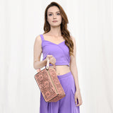 American Darling Toiletry Hand Tooled Genuine Leather Western Women Bag | Handbag Purse