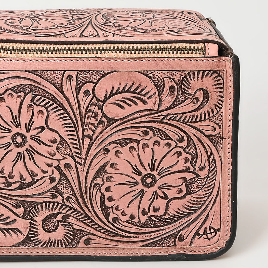 American Darling Toiletry Hand Tooled Genuine Leather Western Women Bag | Handbag Purse