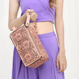American Darling Toiletry Hand Tooled Genuine Leather Western Women Bag | Handbag Purse