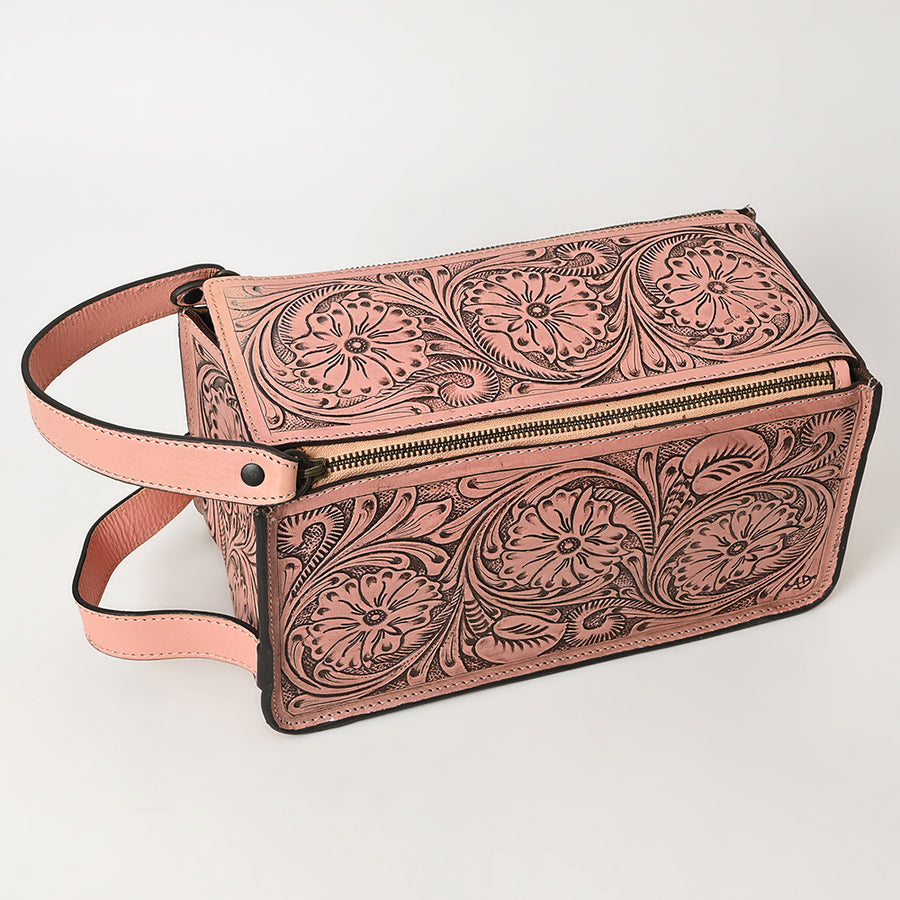 American Darling Toiletry Hand Tooled Genuine Leather Western Women Bag | Handbag Purse - Uhorse