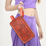 American Darling Toiletry Hand Tooled Genuine Leather Western Women Bag | Handbag Purse