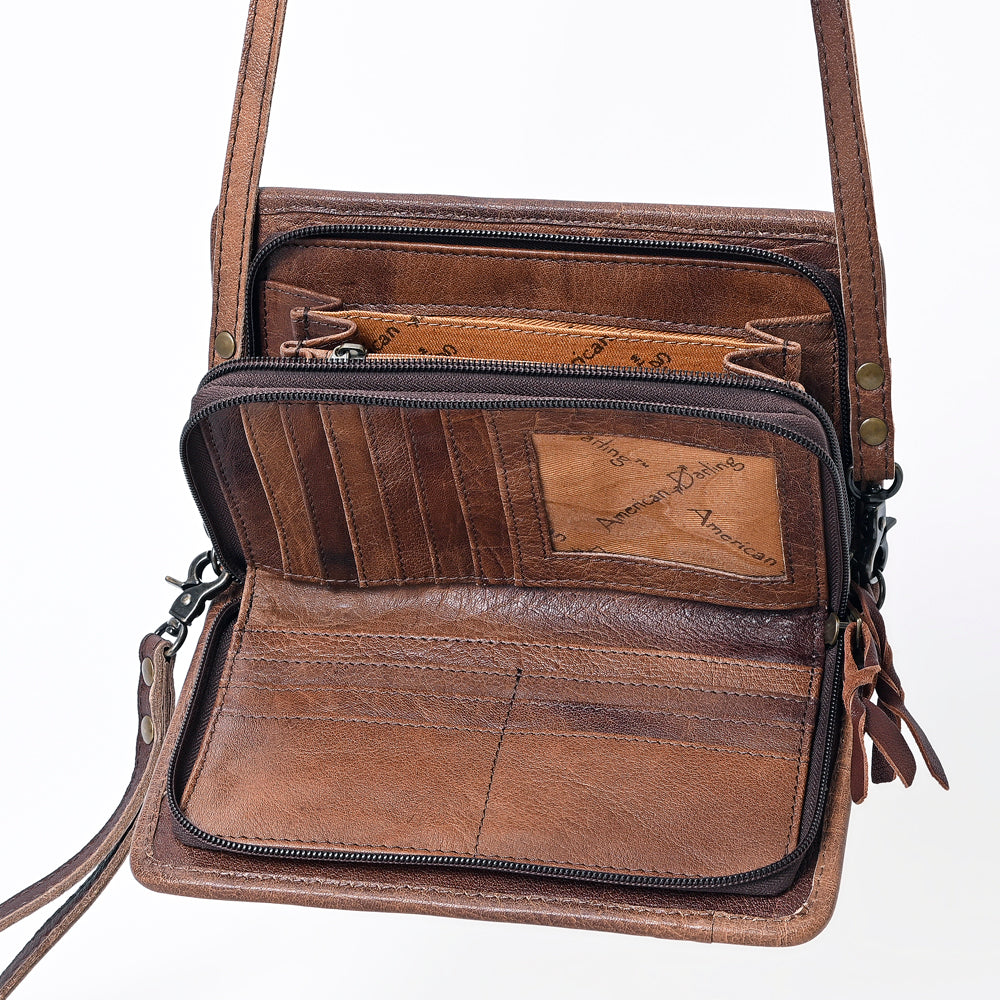 American Darling ORGANISER Upcycled Wool Genuine Leather women bag western handbag purse