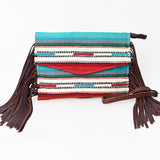 American Darling Envelope Saddle Blanket Fabric Genuine Leather Western Women Bag Handbag Purse | for Cute