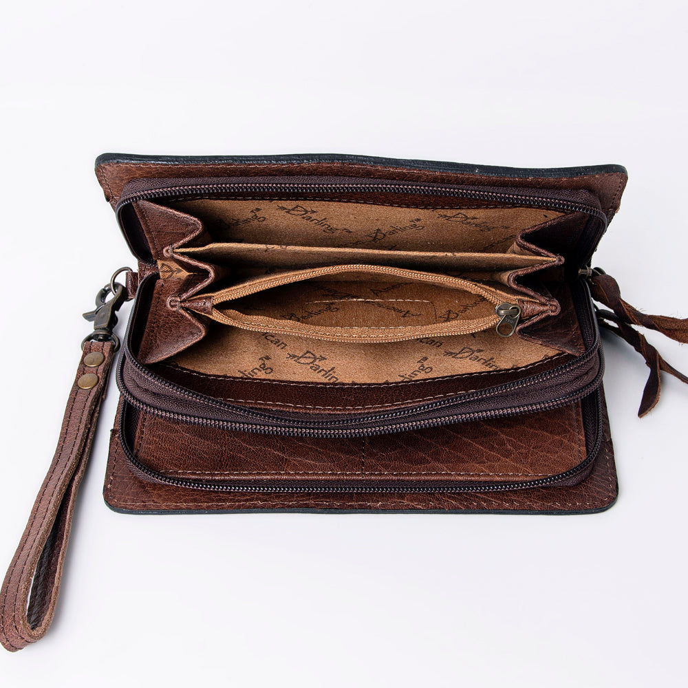 American Darling ORGANISER Upcycled Wool Genuine Leather women bag western handbag purse