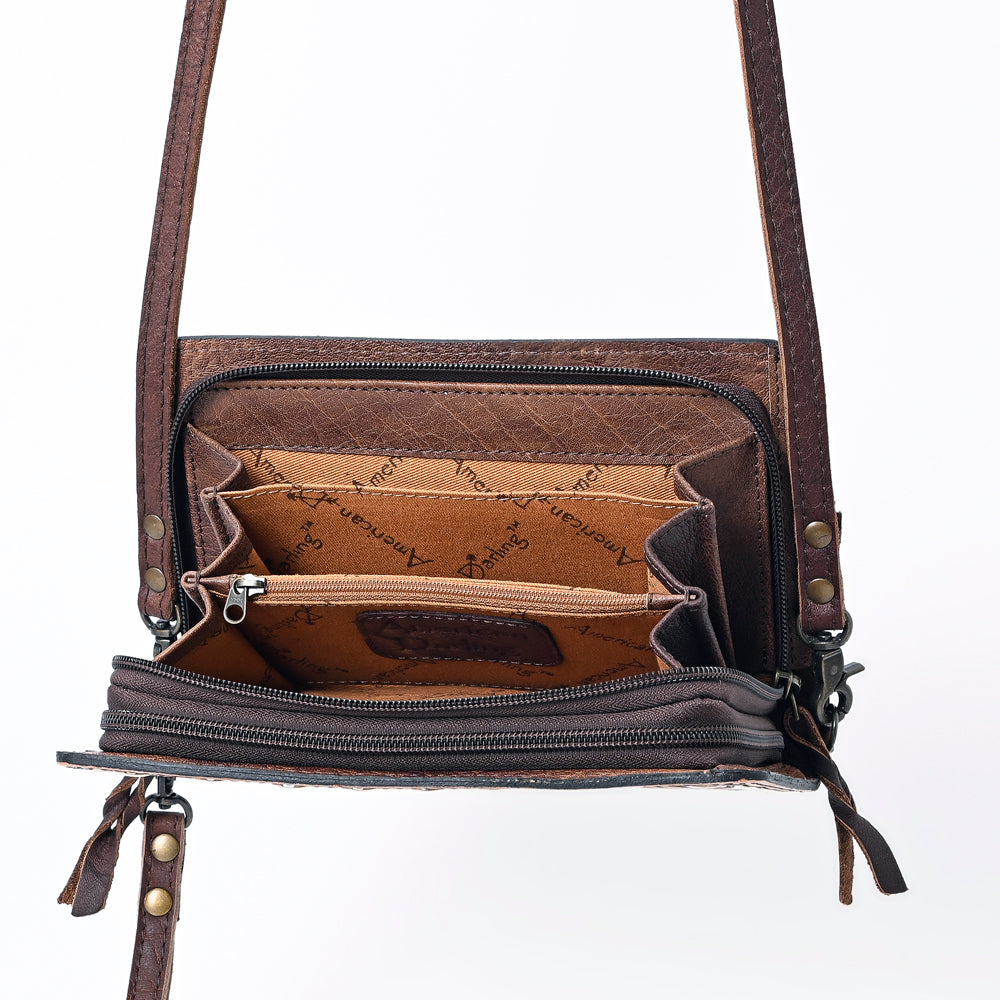 American Darling ORGANISER Upcycled Wool Genuine Leather women bag western handbag purse