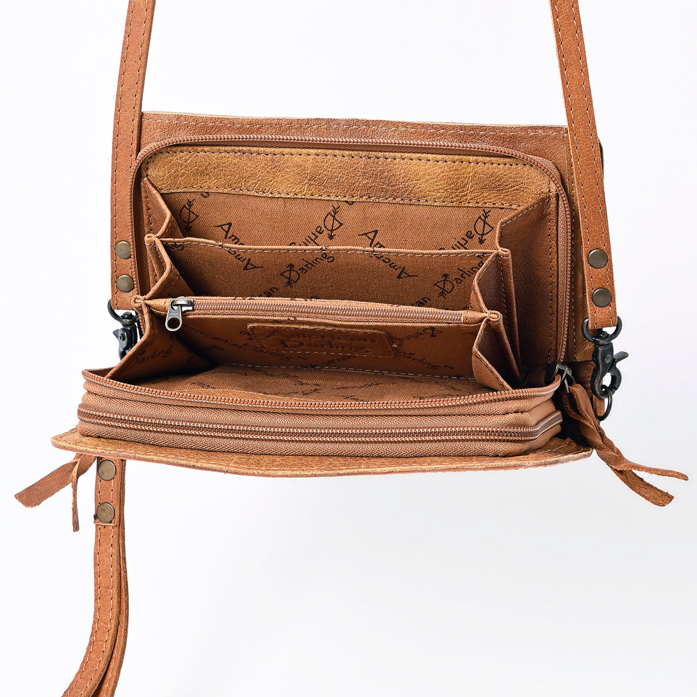 American Darling ORGANISER Upcycled Wool Genuine Leather women bag western handbag purse