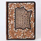 American Darling Portfolio Bag Beautifully Hand Tooled Crocodile embossed Genuine Leather women bag western handbag purse