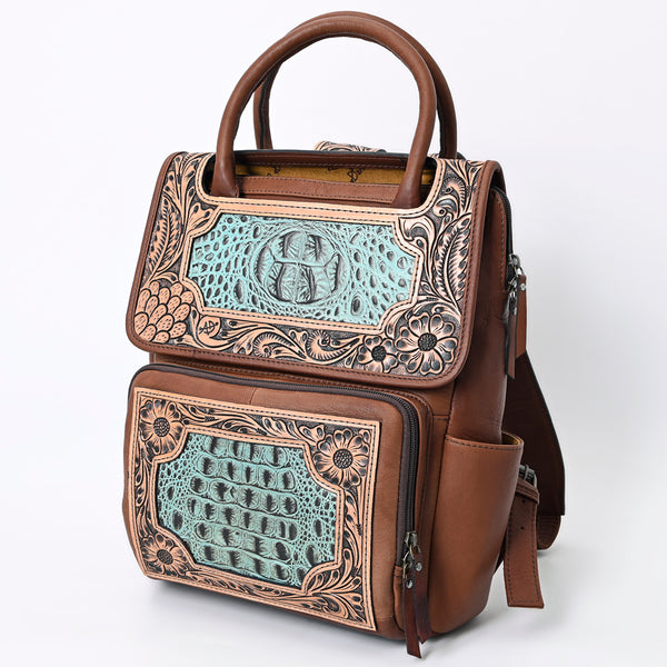 American Darling ADBG1088B Backpack Hand Tooled Hair-On Genuine Leather women bag western handbag purse