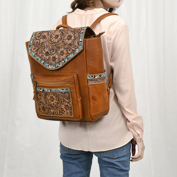 ADBG1093 American Darling Backpack Hand Tooled Genuine Leather