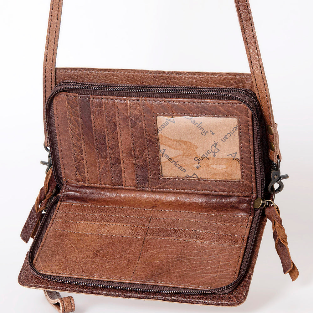 American Darling ORGANISER Upcycled Wool Genuine Leather women bag western handbag purse